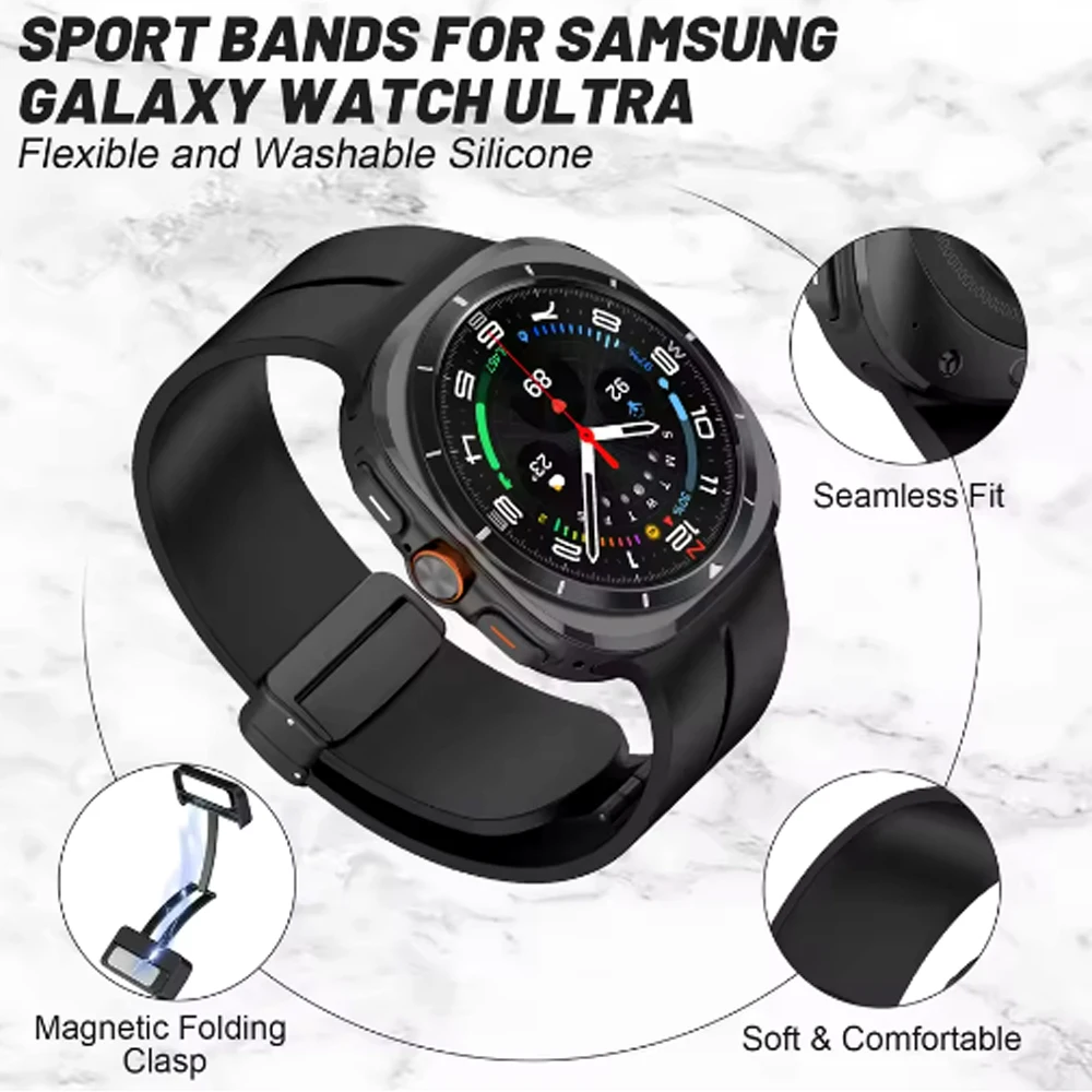 Premium Silicone Magnetic Buckle Sports Strap Bracelet - No Gaps Design