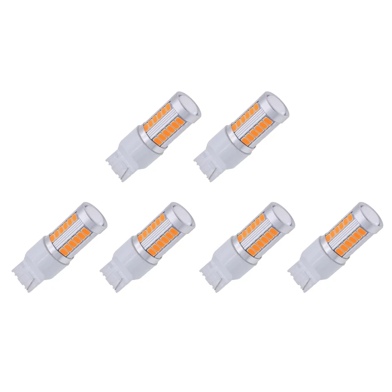 

7440, T20 LED Bulbs Amber Yellow 900 Lumens Super Bright Turn Signals Light DC 12V 3.6W (Pack Of 6)