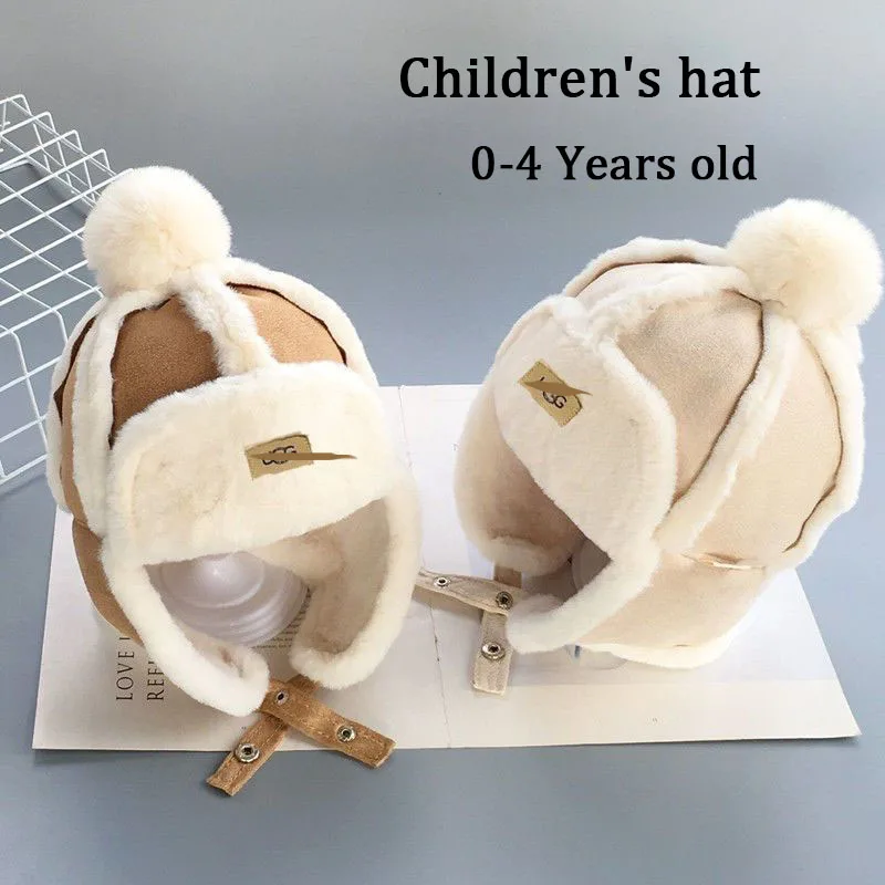 

Детская шапка U Ggs для мальчиков и девочек модная детская шапка Толстая пушистая уличная теплая милая детская шапка зимняя высококачественная