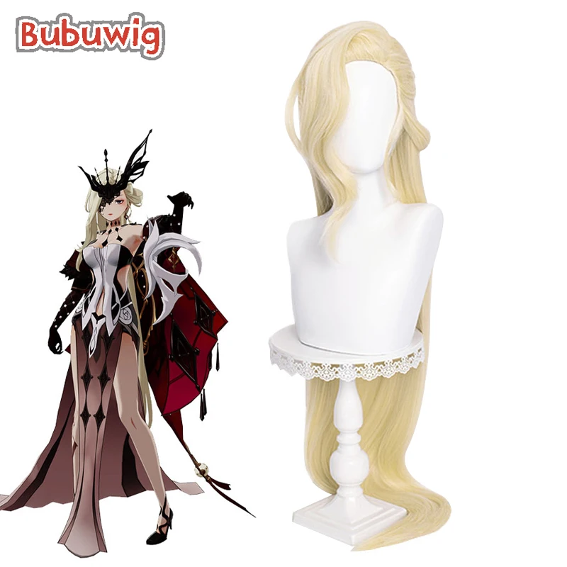 Bubuwig Synthetic Hair Genshin Impact NPC La Signora Cosplay Wig Women Halloween 120cm Long Straight Blonde Wigs Heat Resistant anogol klee game genshin impact cosplay wig blonde double ponytail heat resistant synthetic anime wigs halloween party