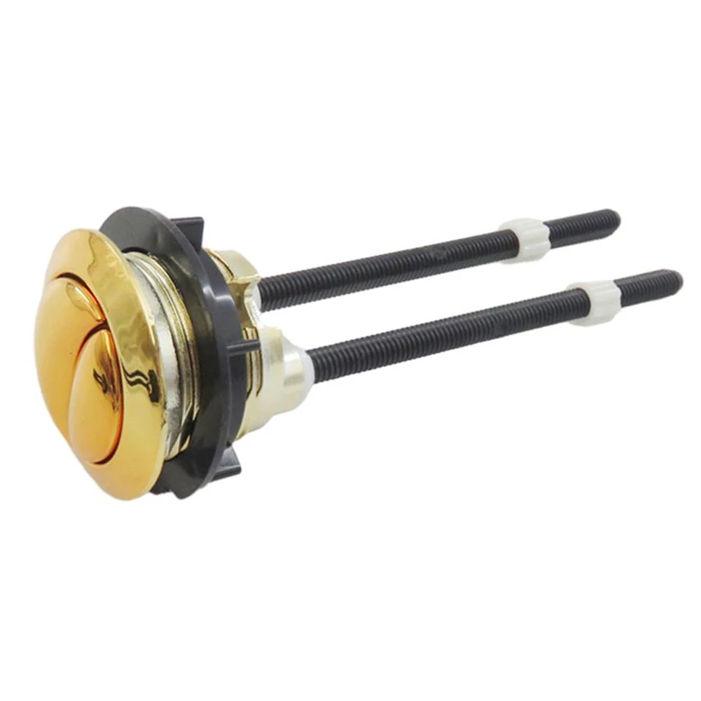 Golden Toilet Button Toilet Water Tank Flush Dual Push Button Double-push Flush Crescent Shape With 2 Rods toilet flush button