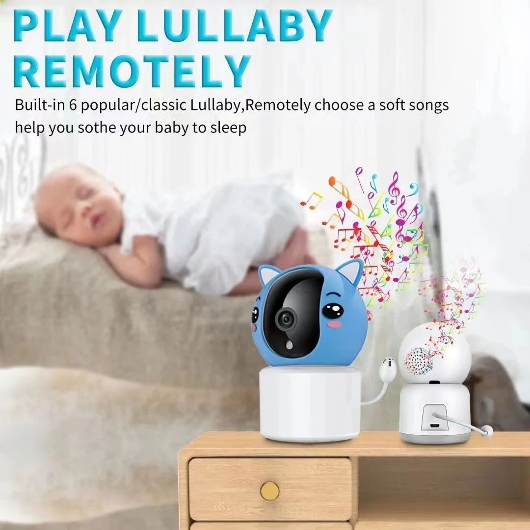 2MP 1080P Tuya APP Wireless PTZ IP Camera Temperature Display Lullaby Baby Monitor Intercom Crying Alarm Babysistter Nanny Cam security camera,wireless baby monitor,video baby monitor