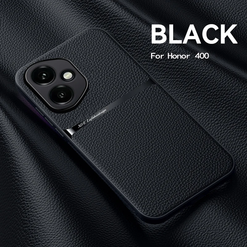 Skin Feel Lichee Pattern Phone Case with Magnetic Car Mount Compatibility