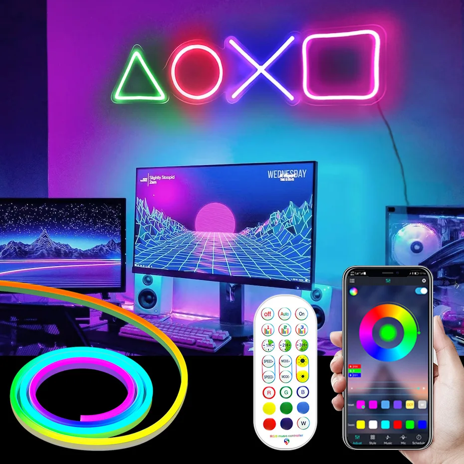 

Dream Color LED Strip Lights RGBIC 96LEDs/M Flexible Led Tape DC 12V RGB Neon Strip Bluetooth Control For Home Wall Decoration