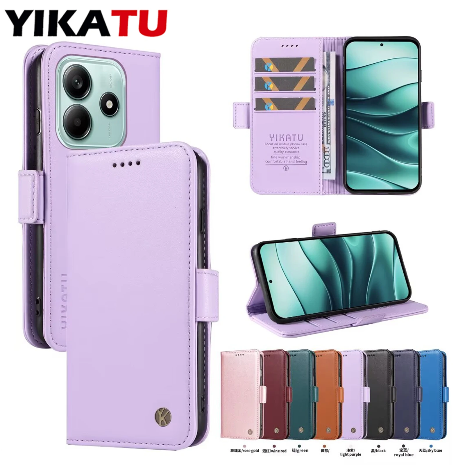 Magnetic Leather Card Slot Wallet Case