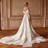 Simple Wedding Dresses Graceful Bridal Gowns Satin Pleat Robes Off The Shoulder High Slit Vestidos De Novia 2025 Customized 2024 2