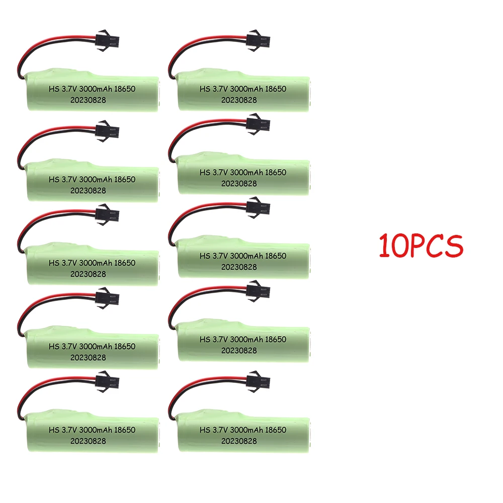 

3.7V 18650 3000mAh Battery 20C For RC Stunt Car Q85 Q70 Rc Car Toys SM-2P Plug RC Boat Car Water soft Gun Battery Parts 1-10pcs