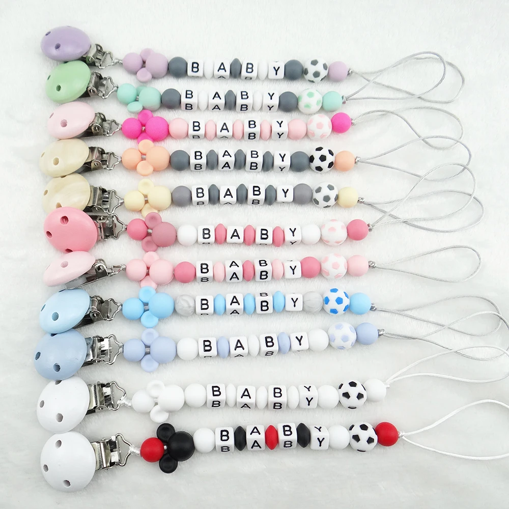 Personalized Name Pacifier Clips Handmade Custom Dummy Chains Silicone Nipple Holders Attachment Baby Gifts Accessories BPA Free