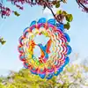 Hummingbird Wind Spinner 3D Metal Kinetic Wind Chime Hanging Unique Garden Decor Bird Wind Catcher for Outdoor Yard Art Ornament 5
