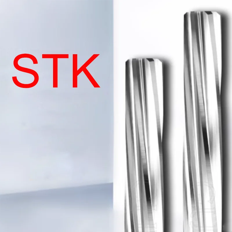 STK HSS Hand Reamer Machining Tool Spiral Flute Cobalt Cutting H7 Shank Diameter 2-16 mm for Metal Steel Aluminum Hole Drill