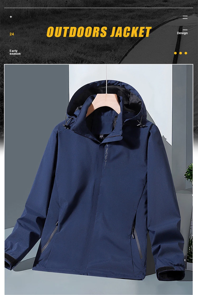 Description Picture 3 of itemCamping Hiking Windbreaker Men/Women Outdoor Sports Waterproof Windproof Hooded Windbreaker Coats Spring Autumn Thin Jacket