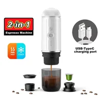 Portable Type-c Rechargeable Coffee Machine Hot/Cold Water Expresso Coffee Maker 2in1 Fit Capsule Ground for Outdoor Cafetiere 1