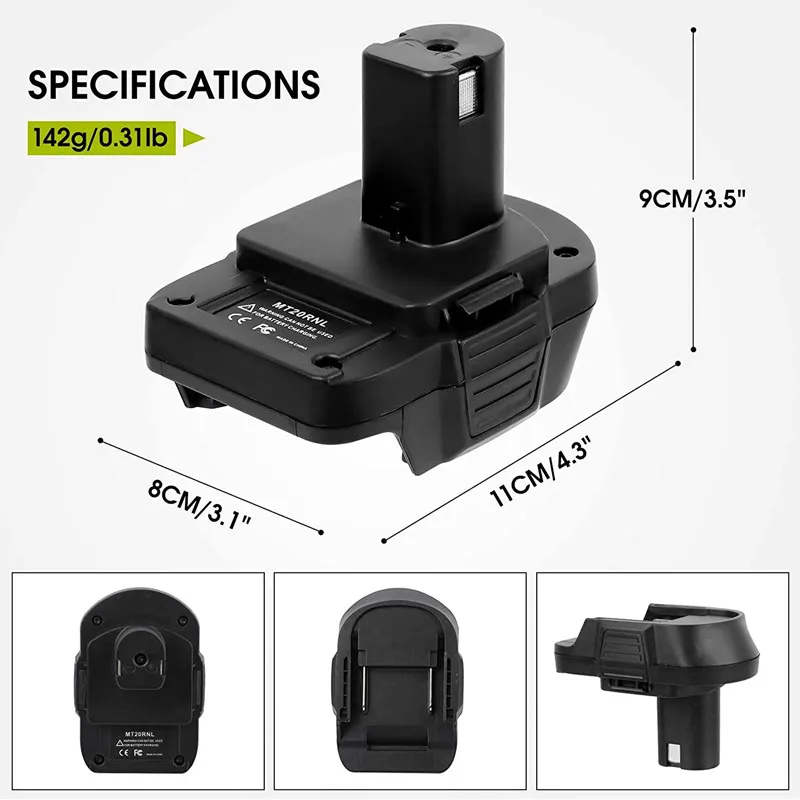 MT20RNL Battery Adapter for Convert Makita 18V Li-ion Battery to