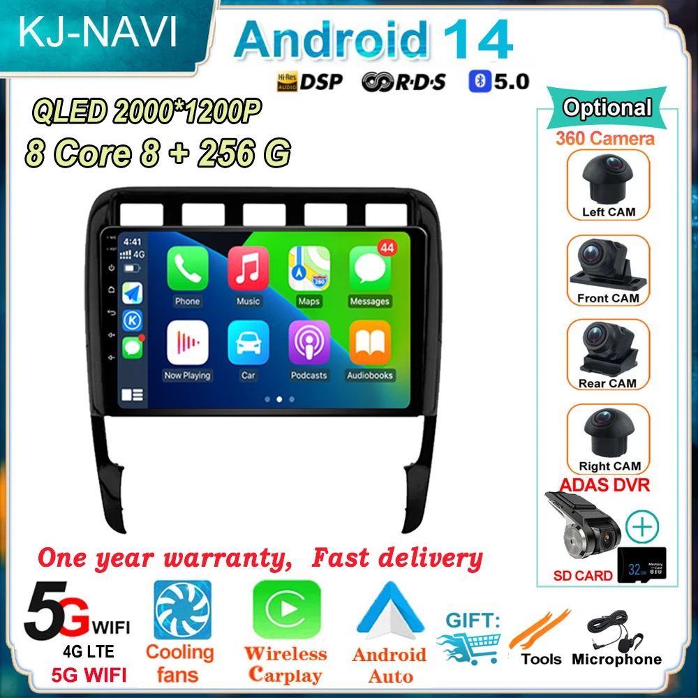 

Автомагнитола на Android 14, автомобильный мультимедийный видеоплеер с Wi-Fi для Porsche Cayenne 957/955 2002-2010, головное устройство, GPS, Авторадио Carplay BT