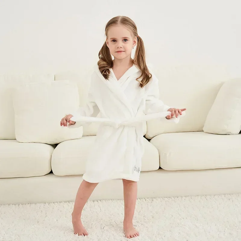 Kids Bathrobe for Girl Children Clothing Girl Flannel Bath Robe Clothes Boy Cartoon Night Robe Kids Pajamas For 4-12 years