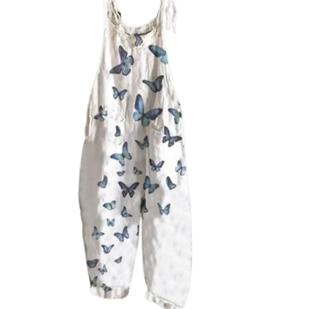 2024 Ne wWomen Jumpsuit Floral Print Wide Leg Beach Jumpsuit Vintage Temperament Loose-fitting Jumpsuit For Holiday