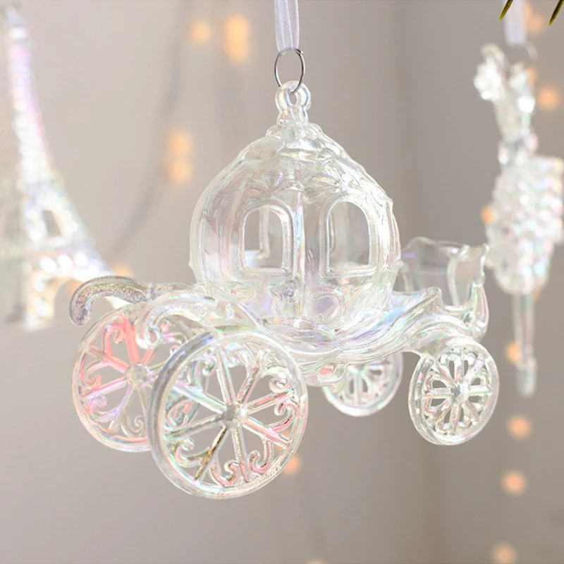 Christmas Tree Acrylic Elk Angel Doll Bell Hanging Ornaments Pendant 2023 Merry Christmas Decoration 2024 for Home New Year Gift