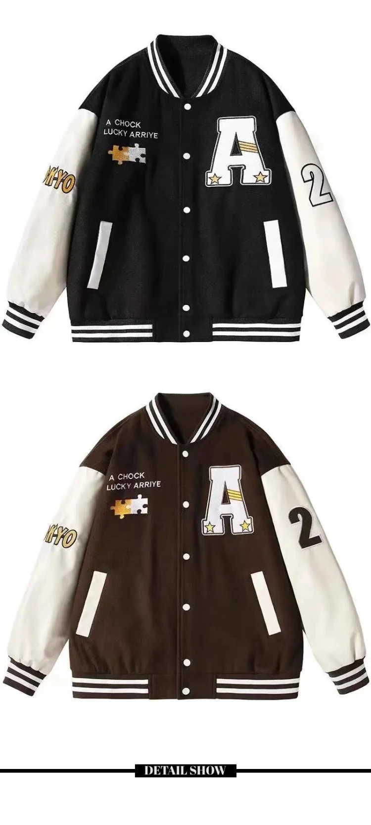Men's Spring Jacket New Retro Varsity Baseball Jackets Harajuku
