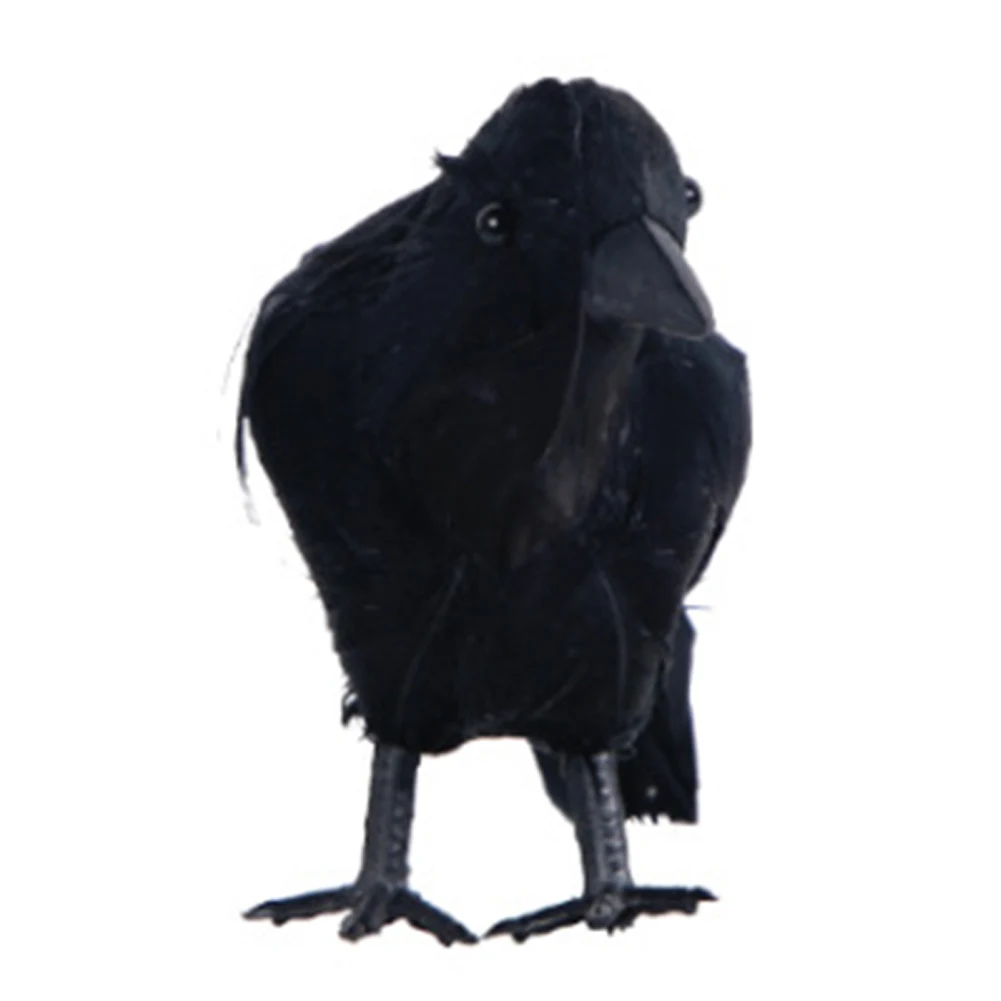 Halloween Simulation Crow Realistic Artificial Raven Crow Multifunctional Festive Atmosphere Lifelike Haunted House Decor Props