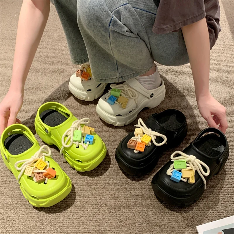 Platform Slippers Summer Women's Sandals 6cm Wedges Ladies Outdoor Clogs Thick Street Beach Slides Girls Flip Flops Garden Shoes