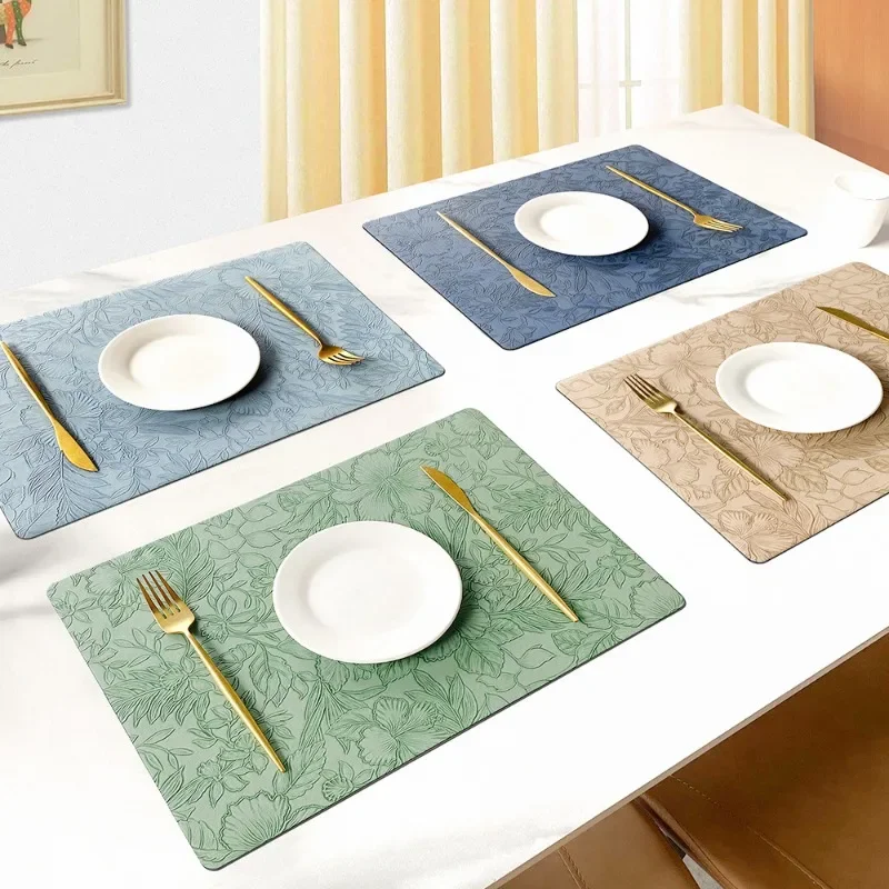 Leather-Placemat-Luxury-Placemat-for-Dining-Table-Double-sided-Non-slip ...