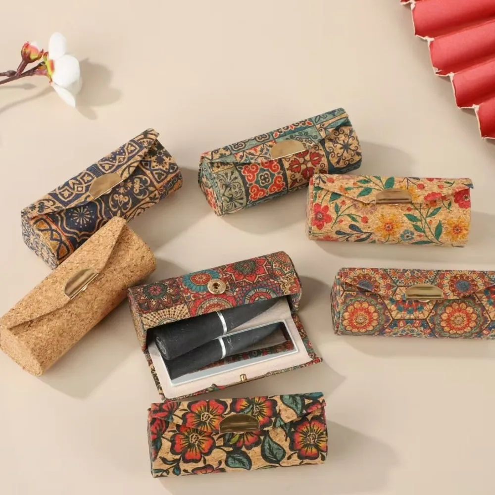 Portable With Mirror Lipstick Case Floral Mini Lipstick Box Chinese Style Cosmetic Case 3