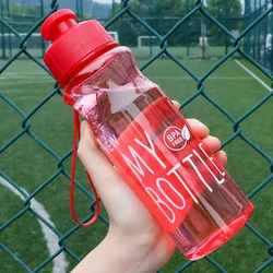 500ml Plastic Water Bottle Portable Sport Cup with Rope Anti-drop Outdoor Water Container Cute Student Couple Water Cup Mug Gift