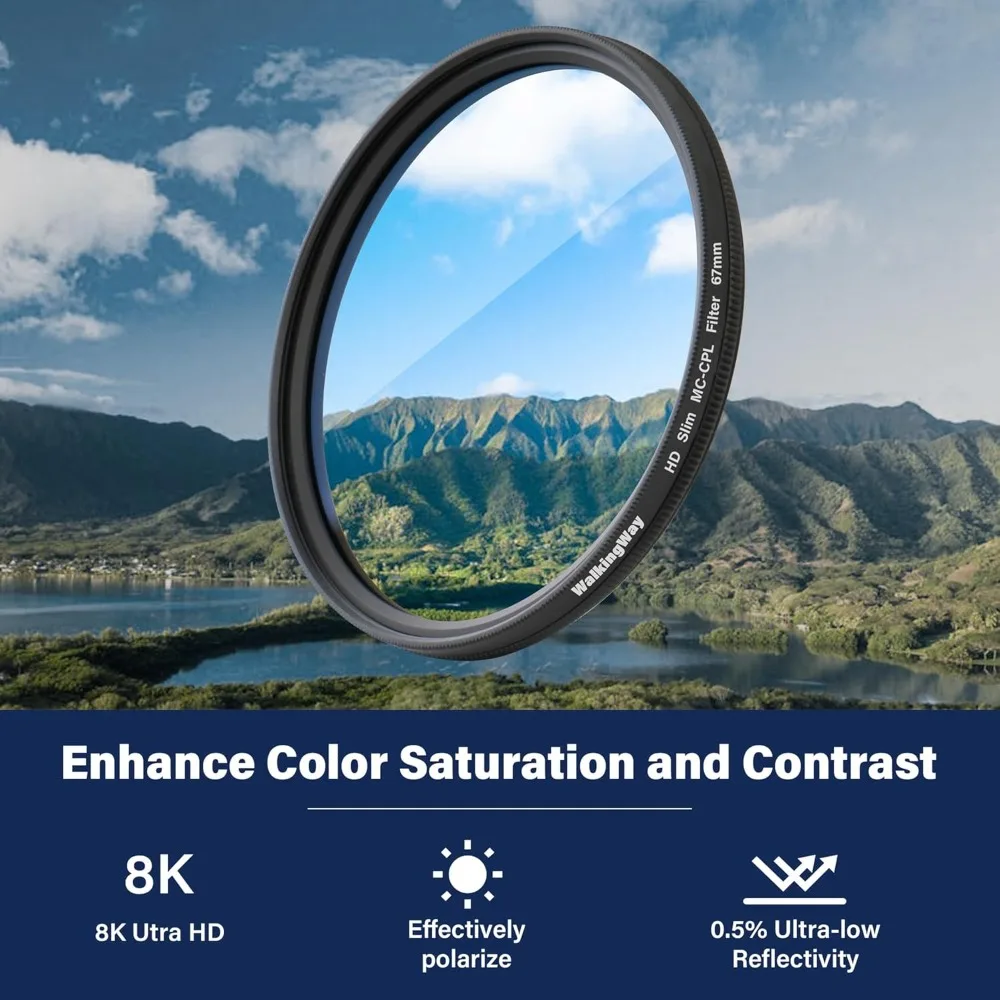 Camera Lens Filter circular polarizing filter photography filter Walking Way True Color CPL Filter Circular Polarizing Filter Water/Scratch/Oil Resistant/Anti Fingerprint