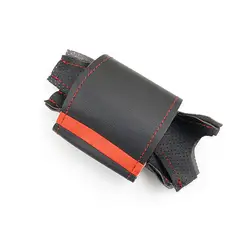 Premium Leather Steering Wheel Cover - Luxury Car Interior Accessory (Red line - Red)
