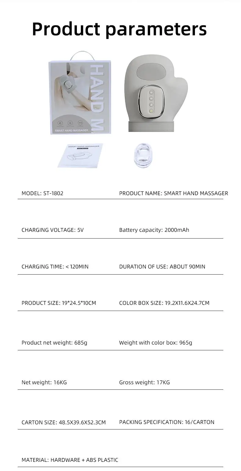 Professional Hand Massager Finger Wrist Palm Relaxation Device with Airbag Compr