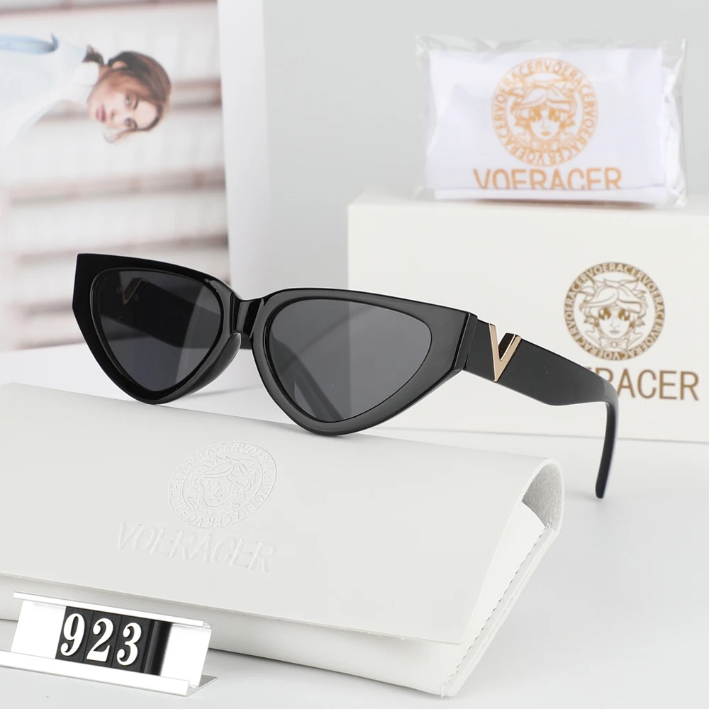 

VOERACER-V Letter Sunglasses for Women Cat Eye Frame Eyewear Casual Travel Sunshades Fashion Dressing UV protection Sun Glasses