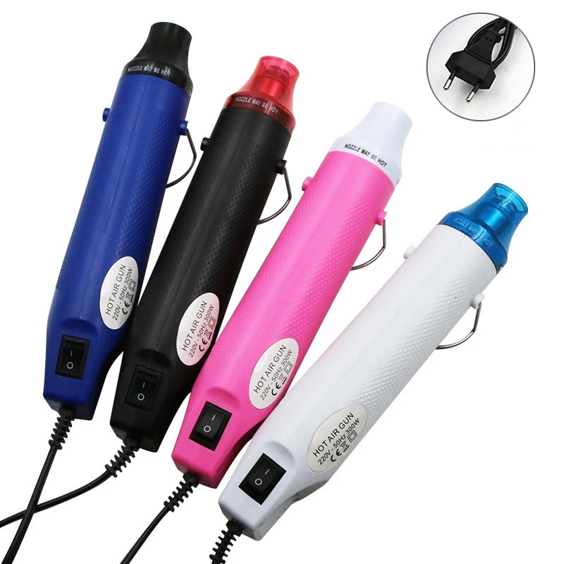 220V EU Standard DIY Hot Air Gun Mobile Phone Repair Tool Hair Dryer Welding Support Seat Shrink Plastic Air Heat Gun 300W 3