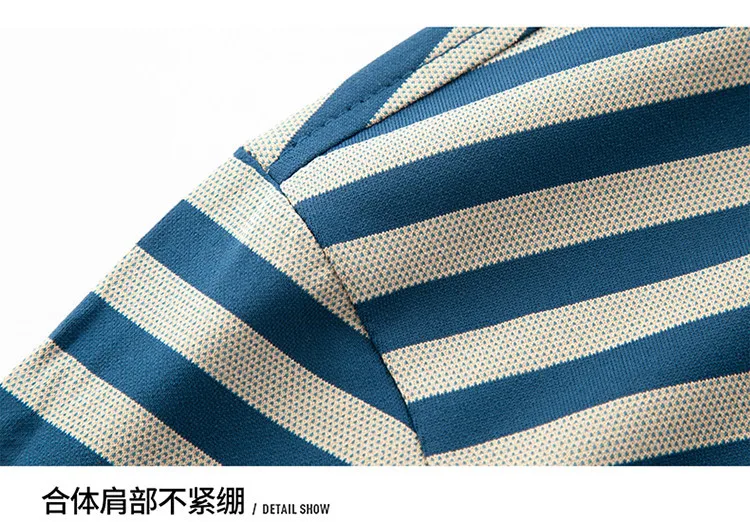 Men Striped Short Sleeve Polo Shirt Business Collar Casual Breathable Comfortable Top 14 undefined