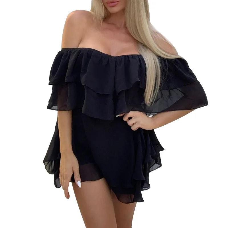 Abiti Eleganti da Donna 2026, Vestito Estivo da Spiaggia Senza Maniche con Bordo Arricciato, Mini Abito Sexy in Chiffon, Vestido Corto - immagine 5
