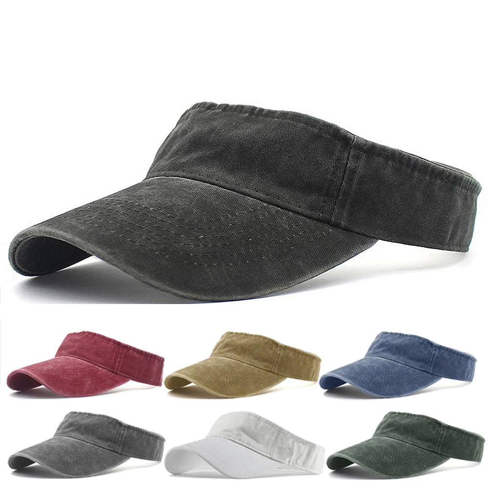 NewSummerVisorHatWomensGolfSunHatWashedCottonBaseballCaps