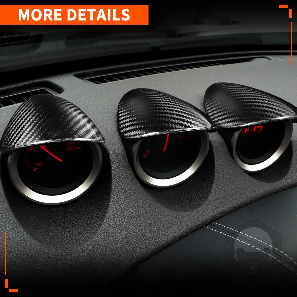 Real Carbon Fiber Gauge Pod Pointer Dashboard Instrument Cover For Nissan 370Z Z34 Decorative Trim Car Interior Accessories