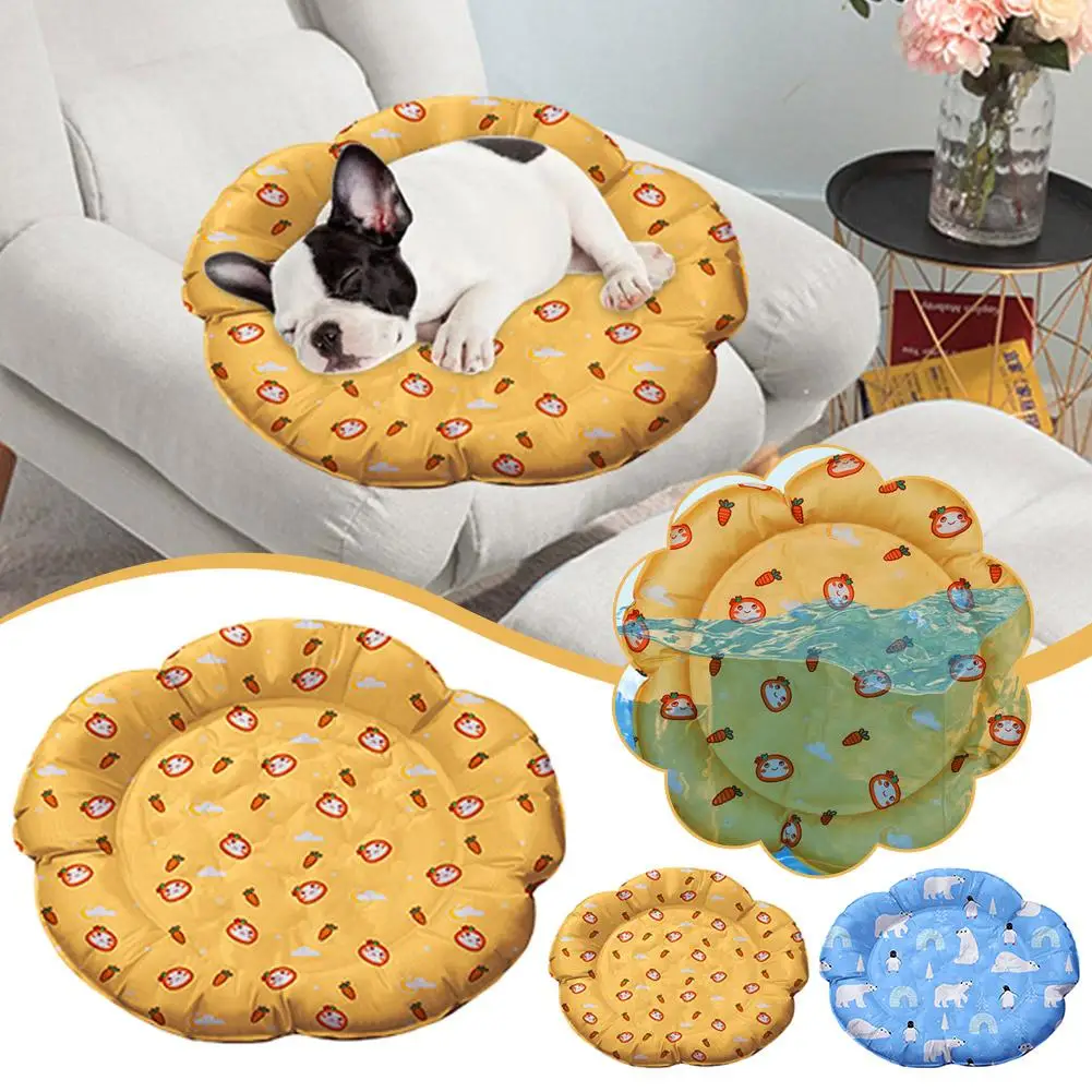 

Dog Cooling Bed Summer Sleeping Cool Ice Silk Mat Breathable Washable Pet Beds For Small Medium Large Dogs Y2F5