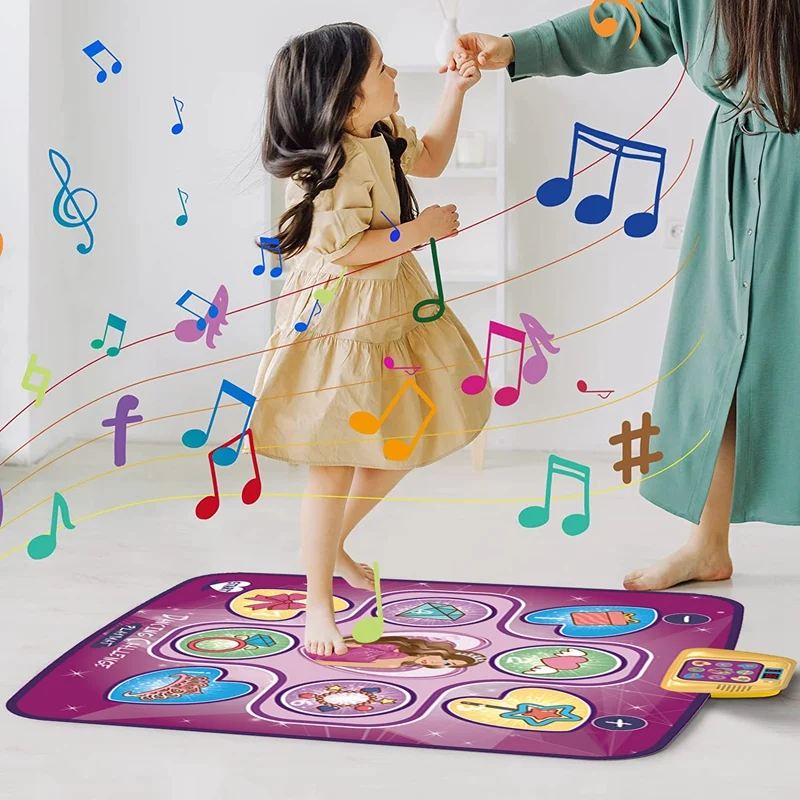 tapis de danse jouets pour 3-10 ans filles cadeaux d'anniversaire tapis de  danse musicale pour enfants tapis de danse avec 6 modes de jeu musique  intégrée