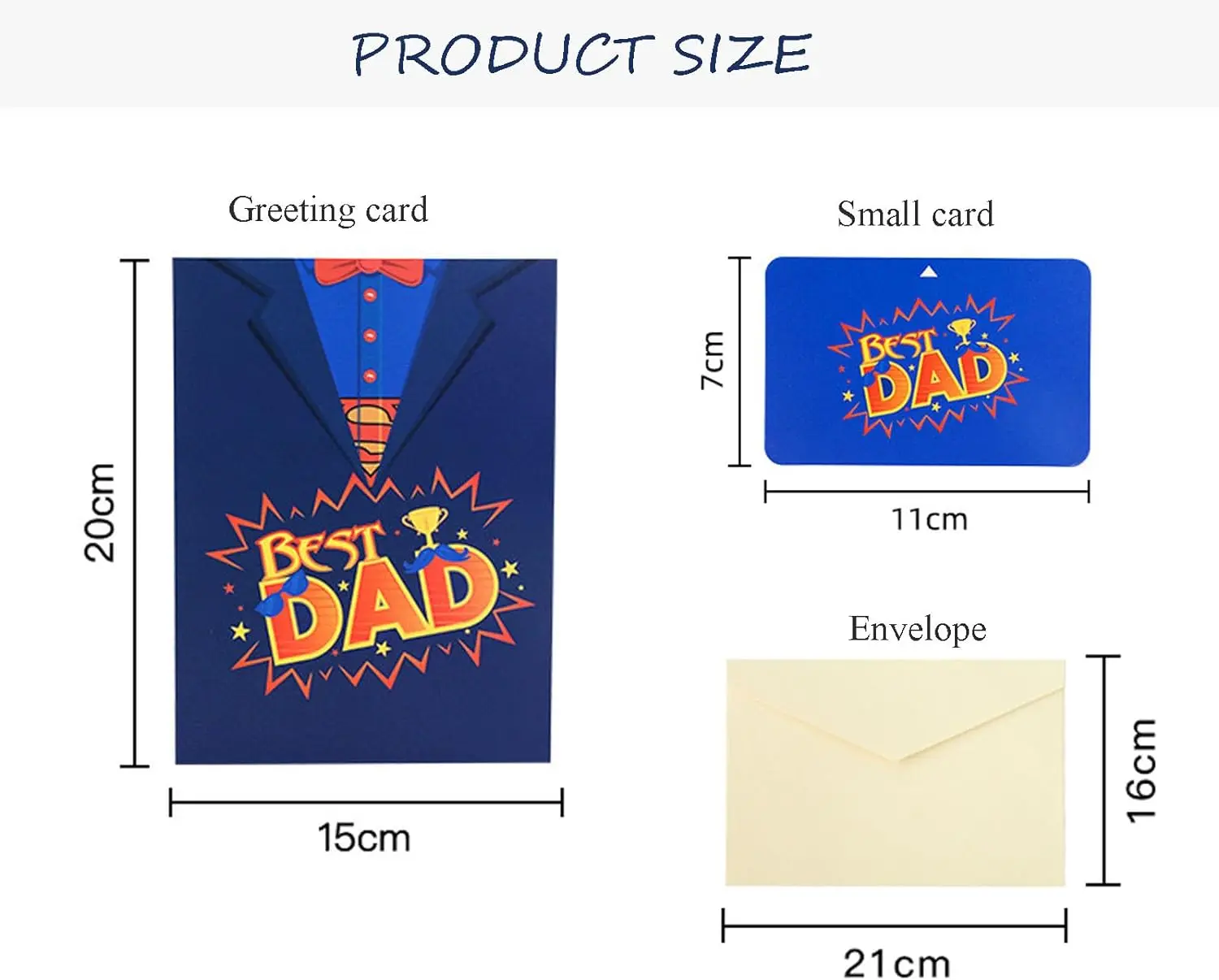 Happy Fathers Day Card 3D Pop Up Card for Dad Papa, Gift for Men, Husband, Grandpa- Includes Envelope and Note Tag