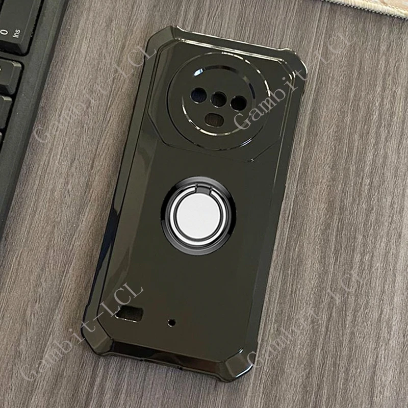 Durable Shockproof Silicone Phone Case with Back Ring Holder