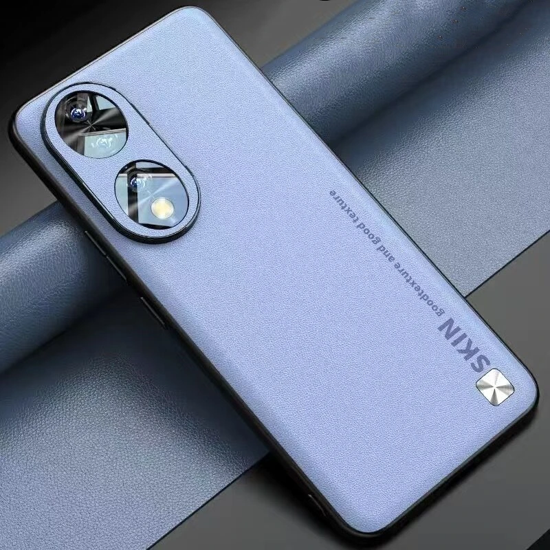Luxury Leather Shockproof Phone Case with Camera Protection - Stylish Silicone Bumper Cover