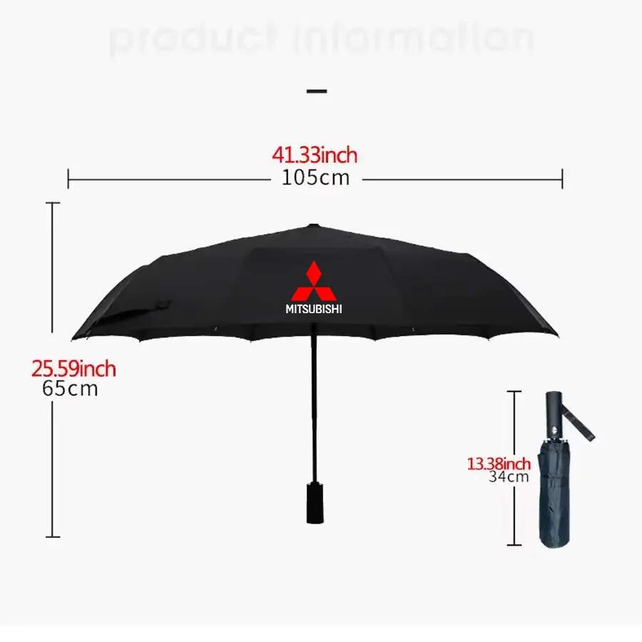 Car Automatic Folding Windproof Sunshade Umbrella For Mitsubishi Outlander Pajero Asx Colt Lancer EX Evolution X L200 Ralliart