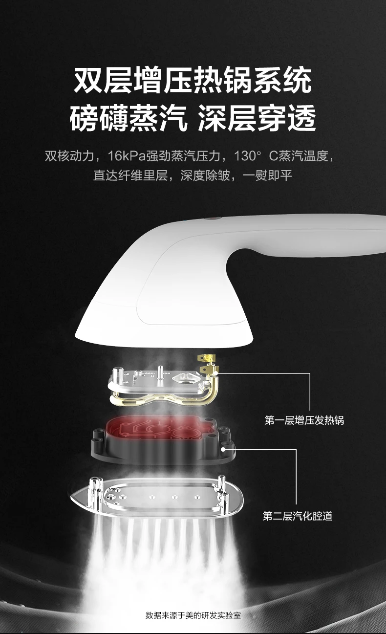 S9be5529e0bec4079b1b9c77462afb959s Midea Garment Steamer with Dual Ironing Modes for Dry Wet Clothes Household Handheld Iron and Powerful Double-layer Steamer 220V Mallzona