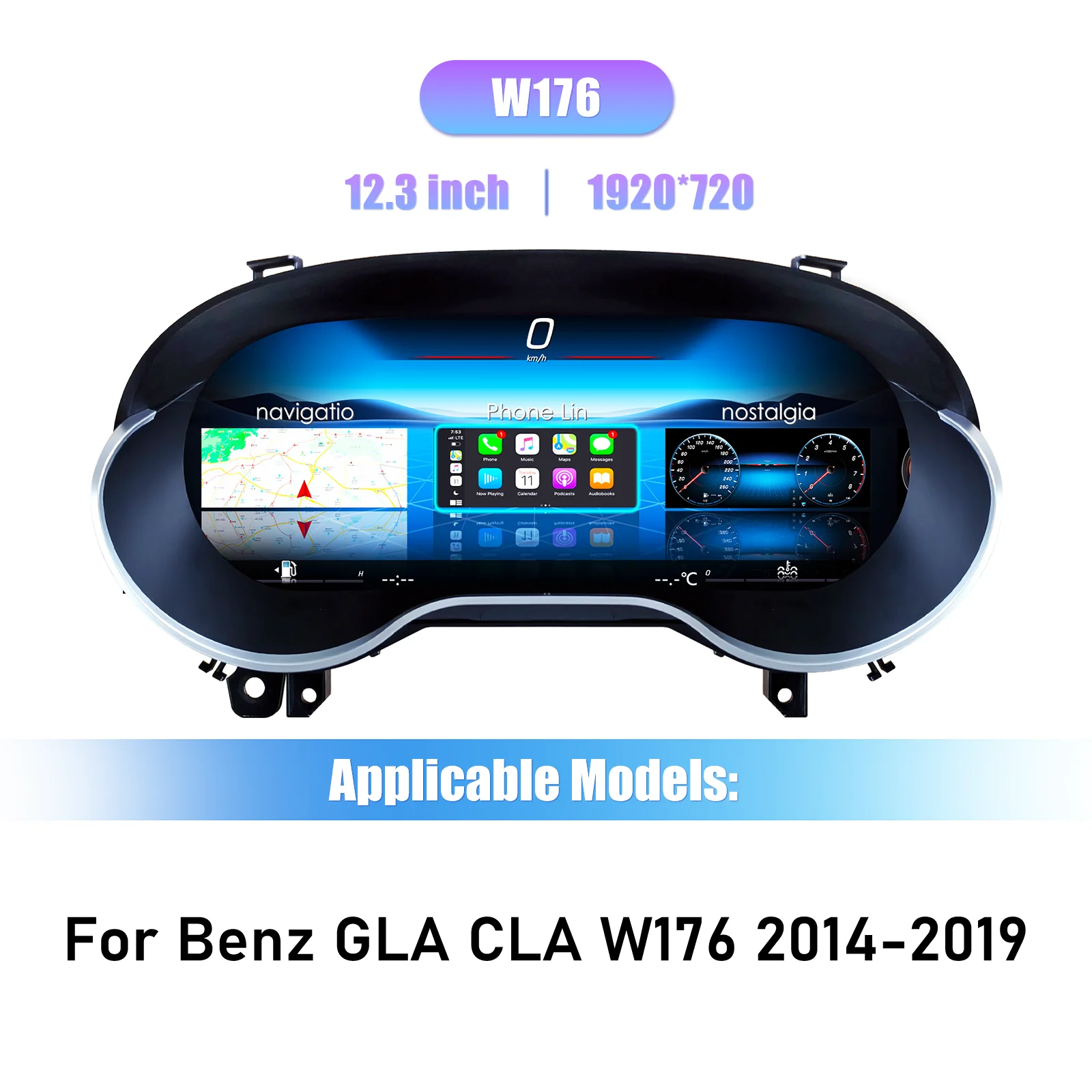 12.3'' Digital Dashboard Cluster For Mercedes Benz C GLA CLA W176 117 C177 X156 2014 6 Ntg4.5 5.0 Auto Instrument Paneel Cockpit