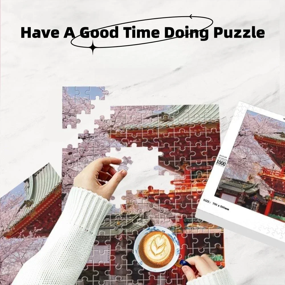 MaxRenard Wooden Jigsaw Puzzle 1000 Pieces for Adults Japan The Deer of Nara Family Game  Christmas Gift 5