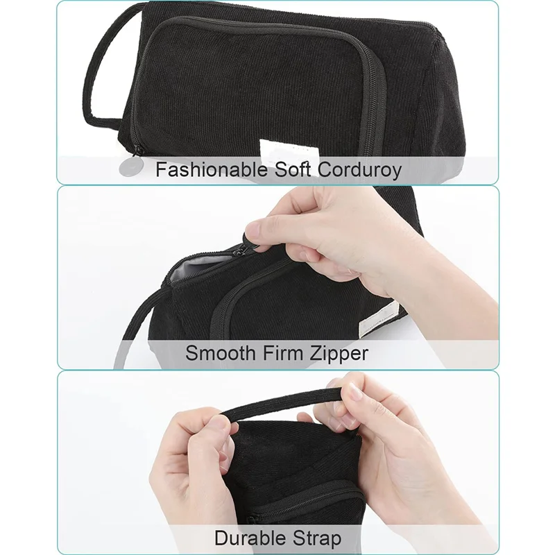 

Вельветовая портативная ручка-карандаш, многофункциональная сумка для канцелярских принадлежностей, однотонная милая сумка-карандаш для студентов, черная ручная сумка для девушек