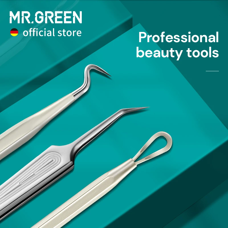 MR.GREEN Acne Remover Needles Blackhead Removal Pimple Comedone Extractor Set Blemish Zit Face Skin Care Cleaner Removal Tools newacalox solder smoke absorber remover fume extractor smoke prevention absorber 30w eu us smoking device air filter fan