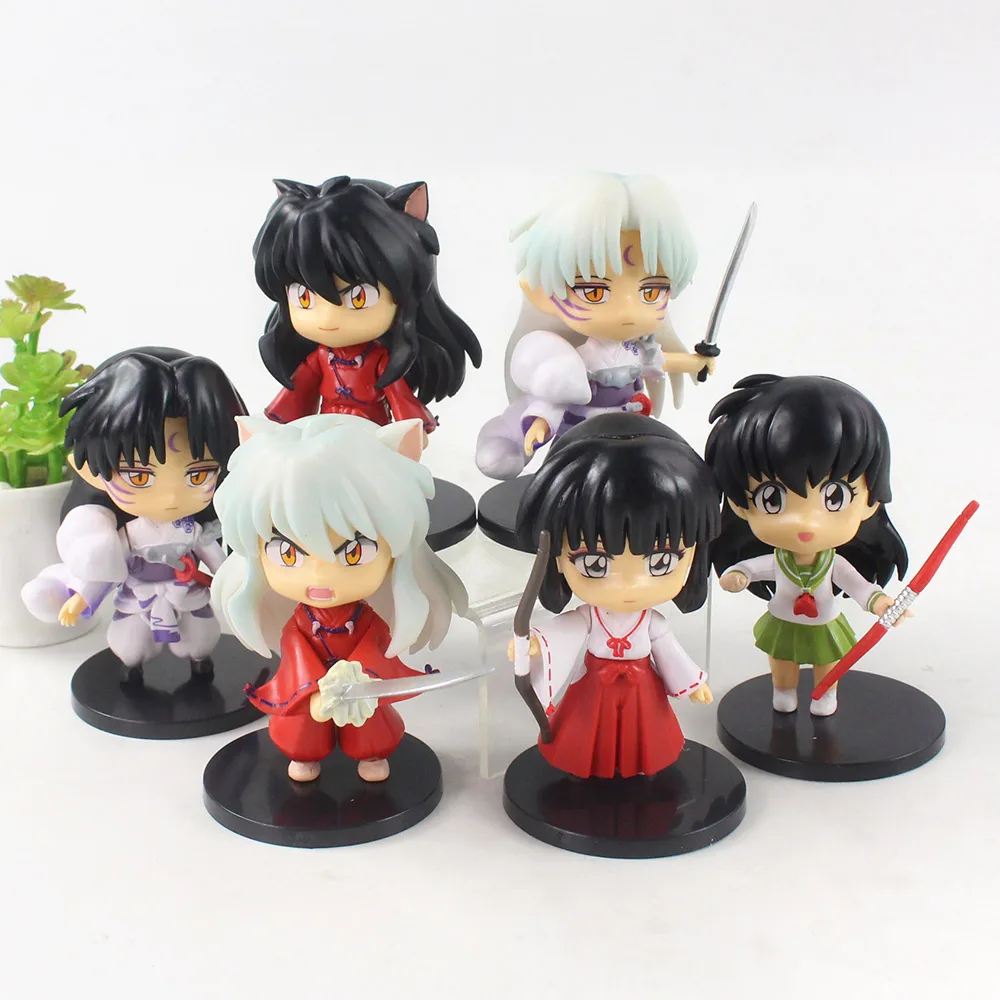 

6pcs/set 10cm Inuyasha Figure Toys Sesshoumaru Yasha Q Version Dolls PVC Decoration Model Statue