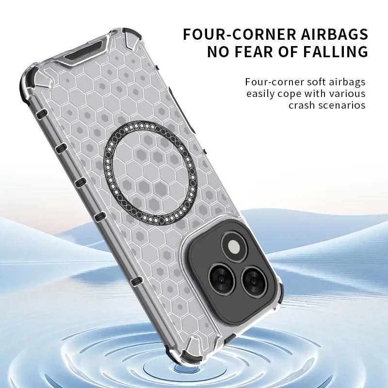 Magnetic Shockproof Clear Phone Case with Air-Cushion and Mag-Safe Compatibility