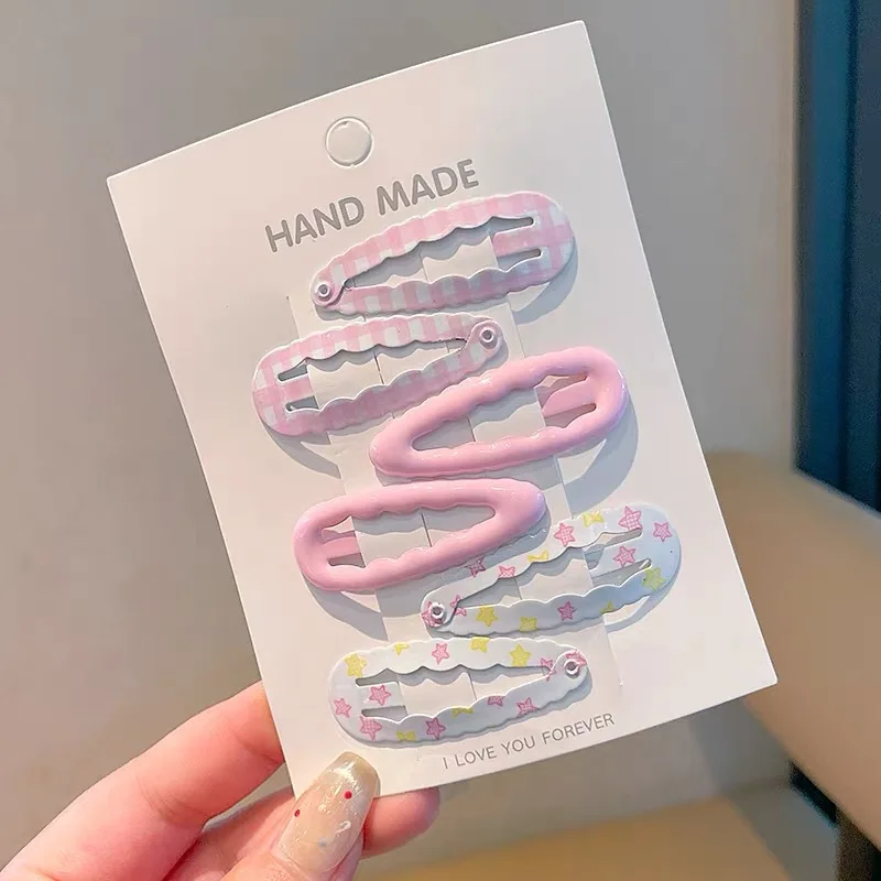 Children's Side Bangs Broken Hair Colorful Wave Bb Clip Cute Barrettes Headwear Girls Kids Women Hair Accessories